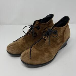 Wolky Tan Suede Hope Pombai Wedge Booties (Size EU 41)